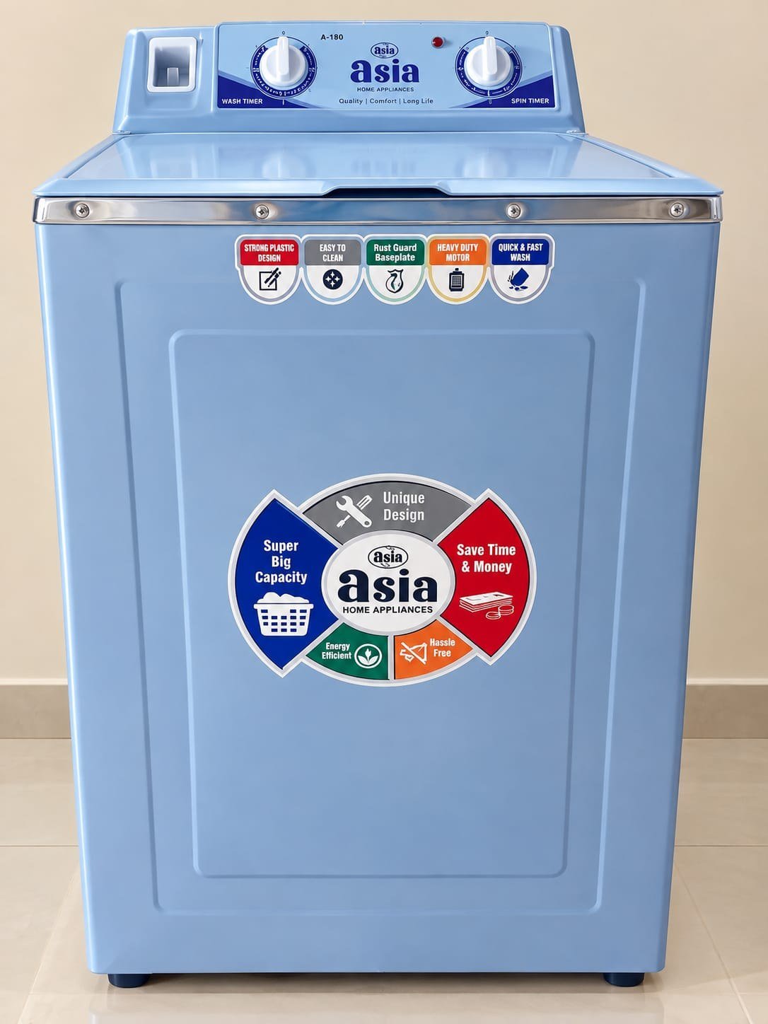 Asia A-180 Twin Tub Washing Machine enlarged